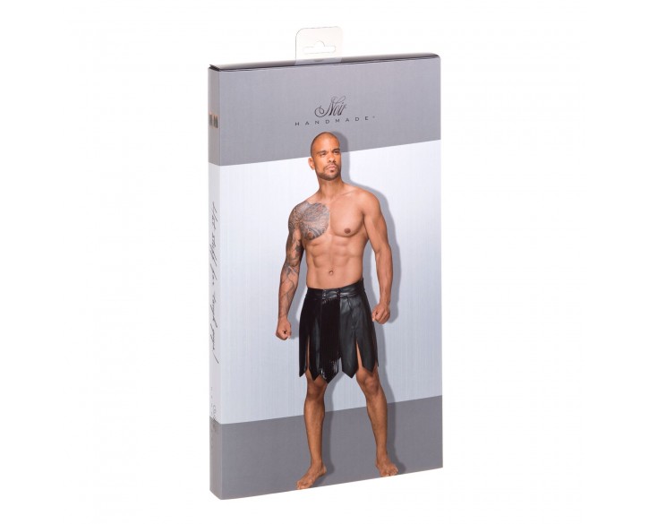 Чоловіча спідниця гладіатора Noir Handmade H053 Eco leather men's gladiator skirt - XL