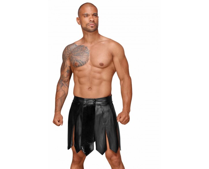 Чоловіча спідниця гладіатора Noir Handmade H053 Eco leather men's gladiator skirt - XL