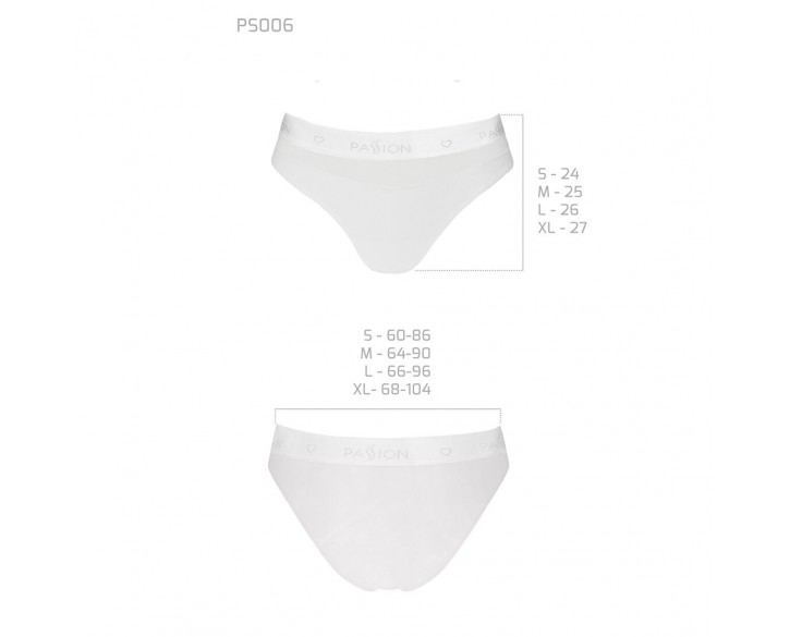 Трусики з прозорою вставкою Passion PS006 PANTIES white, size M