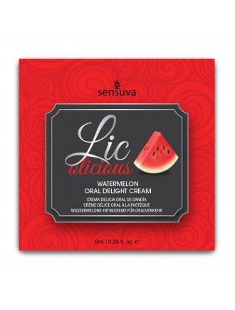 Пробник гелю для мінету Sensuva Lic-o-licious Watermelon (6 мл), оліїстий, без цукру