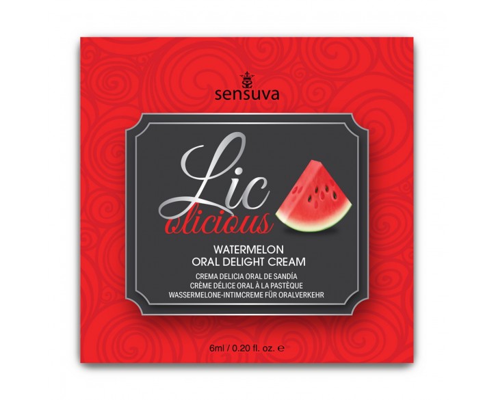 Пробник гелю для мінету Sensuva Lic-o-licious Watermelon (6 мл), оліїстий, без цукру