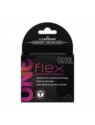 Презервативи ONE Flex Graphene Condom 3 шт, картонна коробка