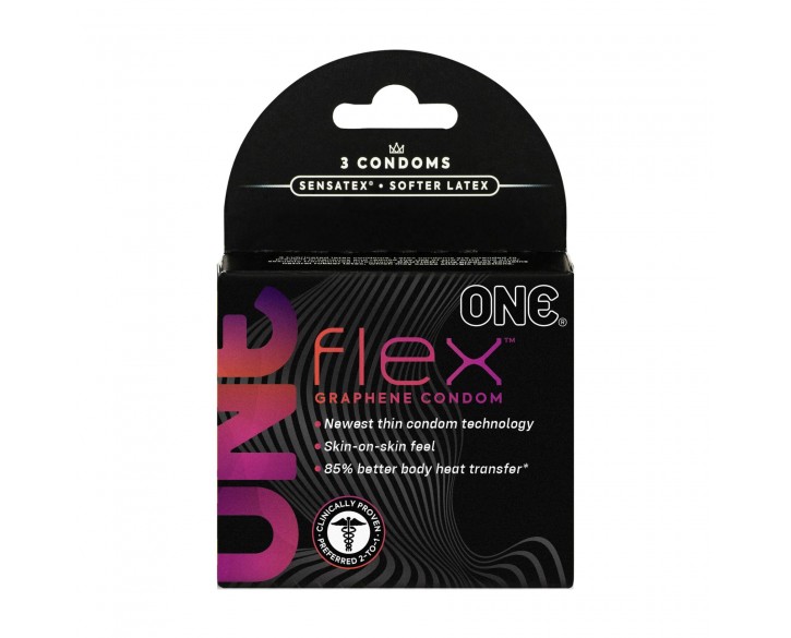 Презервативи ONE Flex Graphene Condom 3 шт, картонна коробка