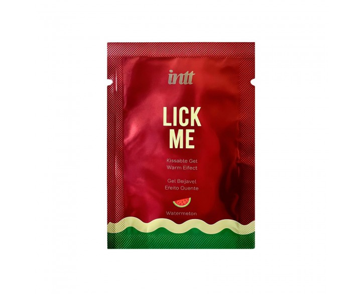 Пробник гелю для оральних пестощів з зігрівальним ефектом INTT Lick Me Kissable Gel Watermelon 2 мл