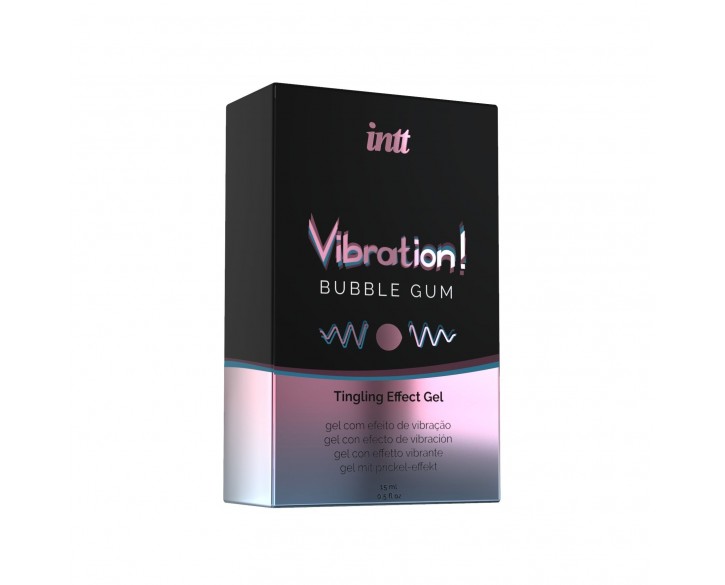 Рідкий вібратор Intt Vibration Bubble Gum (15 мл), густий гель, дуже смачний, діє до 30 хвилин