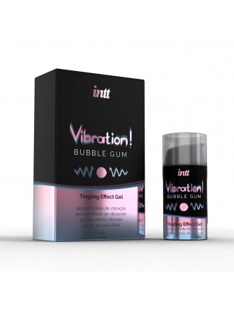 Рідкий вібратор Intt Vibration Bubble Gum (15 мл), густий гель, дуже смачний, діє до 30 хвилин