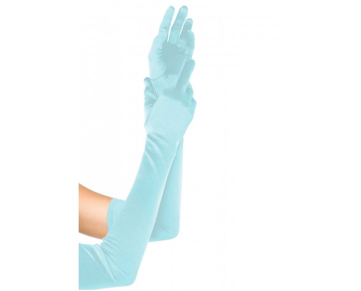 Довгі рукавички Leg Avenue Extra Long Satin Gloves light blue