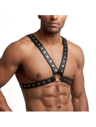 Чоловіча портупея Art of Sex - Spartacus, натуральна шкіра, колір чорний, розмір L-2XL