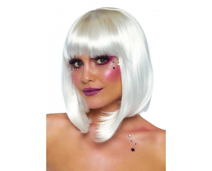 Перука, що світиться в темряві Leg Avenue Pearl short natural bob wig White, коротка, перлинна, 33 с