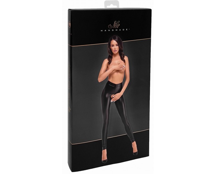 Легінси Noir Handmade F304 Taboo wetlook leggings with open crotch and bum - XL