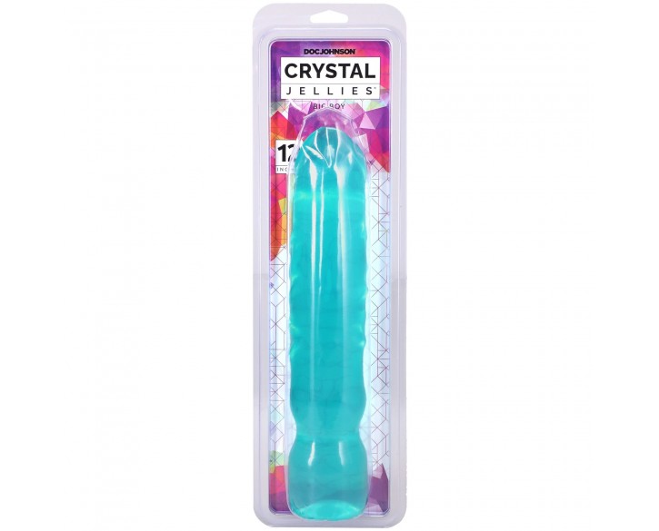 Фалоімітатор Doc Johnson Crystal Jellies - 12 Inch Big Boy - Teal