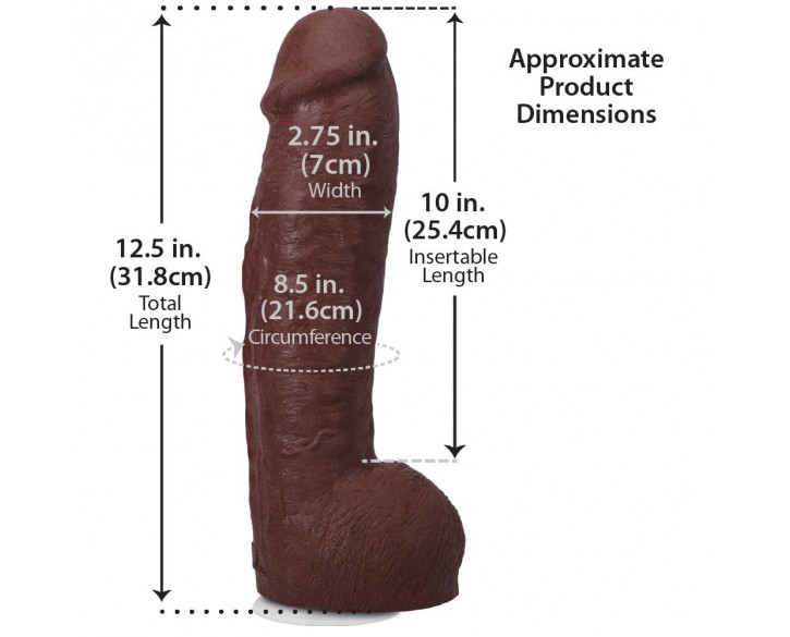 Фалоімітатор Doc Johnson The Realistic Cock ULTRASKYN - 12 Inch Hung with Balls Chocolate