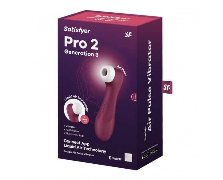 Вакуумний кліторальний стимулятор Satisfyer Pro 2 Generation 3 with Liquid Air Connect App Wіnе Red