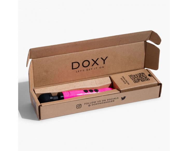 Вібромасажер DOXY Die Cast 3 Hot Pink, дуже потужний, живлення 220В, металевий корпус