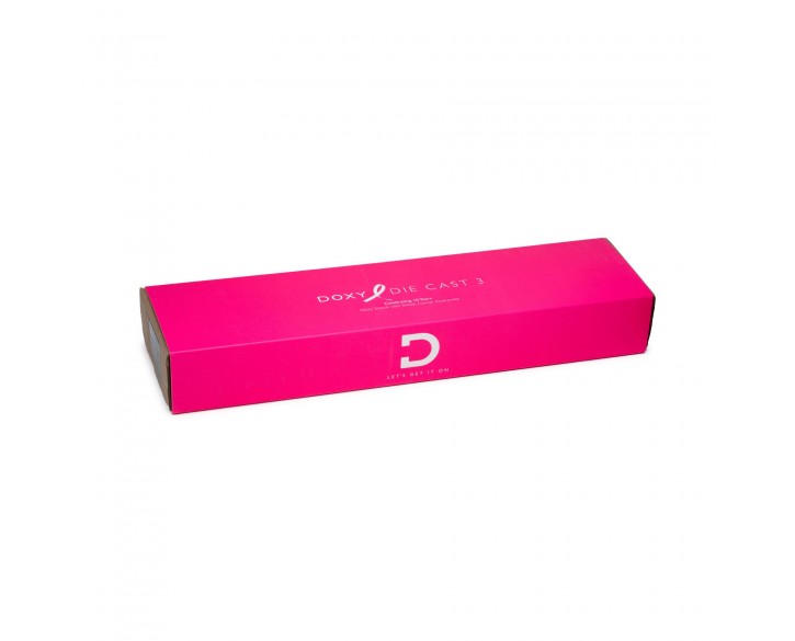 Вібромасажер DOXY Die Cast 3 Hot Pink, дуже потужний, живлення 220В, металевий корпус