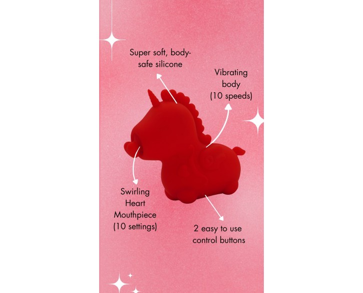 Вібратор-єдиноріжка Unihorn – Cupid's Beau, масажувальний язичок-сердечко