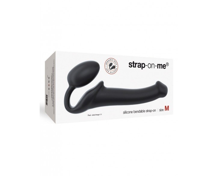 Безремінний страпон Strap-On-Me Black M, повністю регульований, діаметр 3,3 см