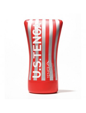 Мастурбатор Tenga US Soft Tube Cup (м’яка подушечка велика), стискальний, суперпотужне всмоктування