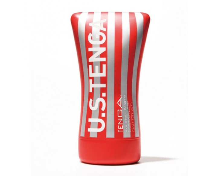 Мастурбатор Tenga US Soft Tube Cup (м’яка подушечка велика), стискальний, суперпотужне всмоктування