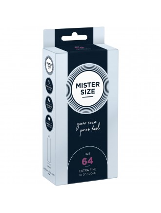 Презервативи Mister Size - pure feel - 64 (10 condoms), товщина 0,05 мм