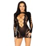 Безшовна мінісукня Leg Avenue Long sleeve cut out mini dress One size Black