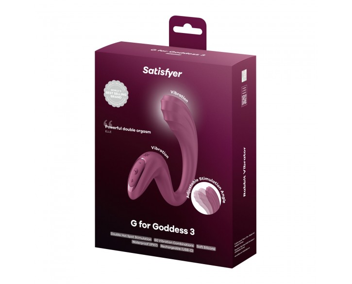 Вагінально-кліторальний вібратор Satisfyer G for Goddess 3 Wine Red, 2 мотори