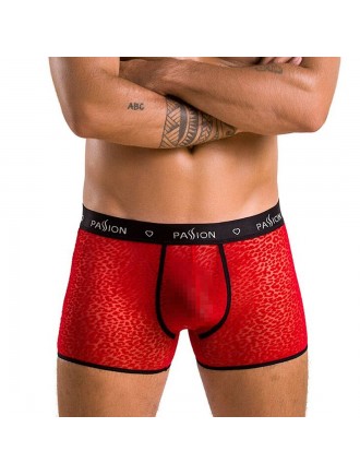 Чоловічі прозорі боксери Passion 046 Short Parker L/XL Red, сітка, під леопард