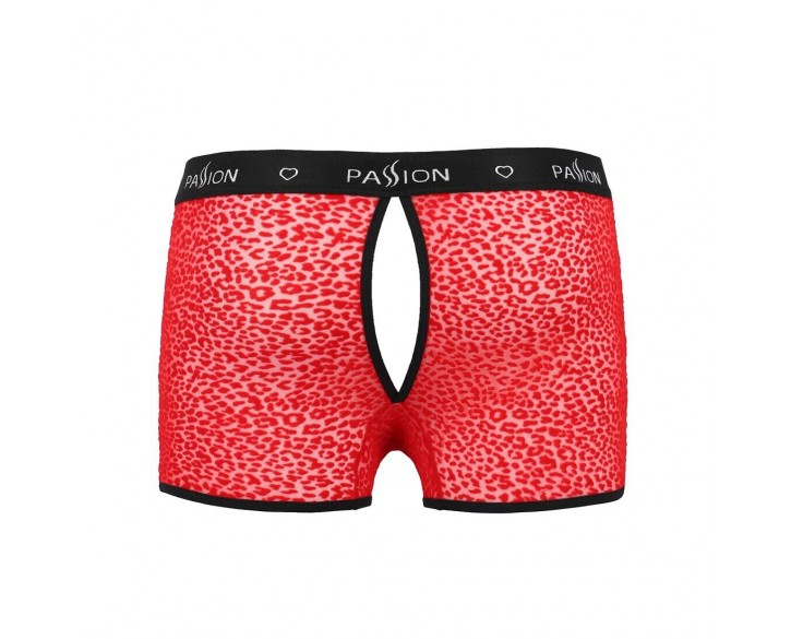 Чоловічі прозорі боксери Passion 046 Short Parker L/XL Red, сітка, під леопард