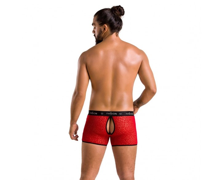 Чоловічі прозорі боксери Passion 046 Short Parker L/XL Red, сітка, під леопард