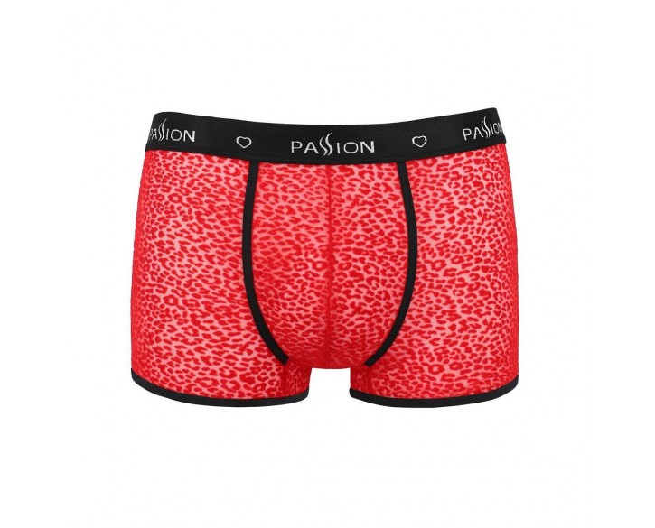 Чоловічі прозорі боксери Passion 046 Short Parker L/XL Red, сітка, під леопард