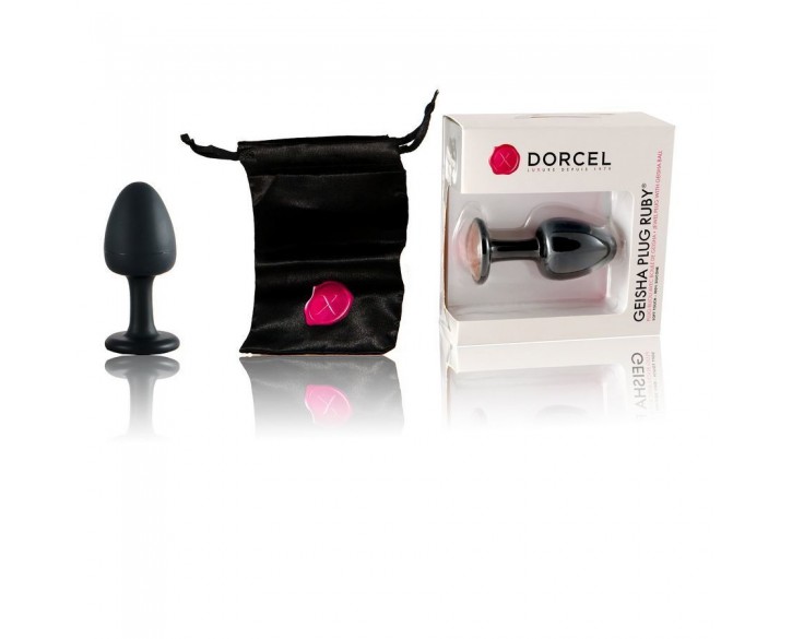 Анальна пробка Dorcel Geisha Plug Ruby XL з кулькою всередині, створює вібрації, макс діаметр 4,5 см