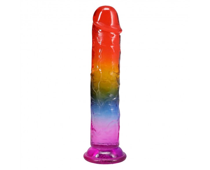 Фалоімітатор Doc Johnson Crystal Jellies - 8.5 Inch Сlassic Dong - Rainbow