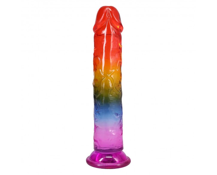 Фалоімітатор Doc Johnson Crystal Jellies - 8.5 Inch Сlassic Dong - Rainbow