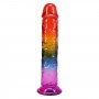Фалоімітатор Doc Johnson Crystal Jellies - 8.5 Inch Сlassic Dong - Rainbow