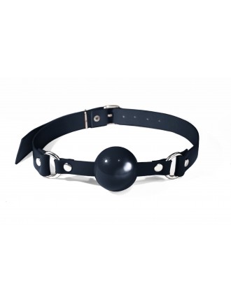 Кляп силіконовий Feral Feelings Silicon Ball Gag Black/Black, чорний ремінець, чорна кулька