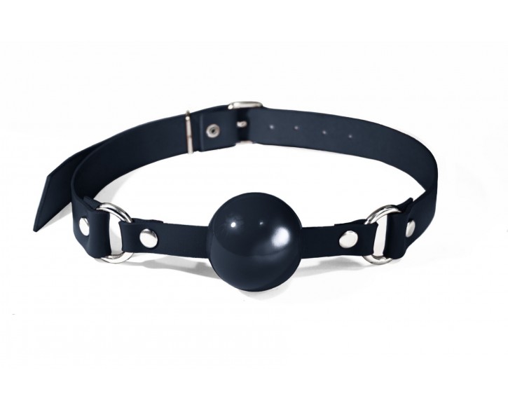 Кляп силіконовий Feral Feelings Silicon Ball Gag Black/Black, чорний ремінець, чорна кулька