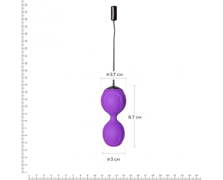 Вагінальні кульки з вібрацією Adrien Lastic Kegel Vibe Purple, діаметр 3,7 см