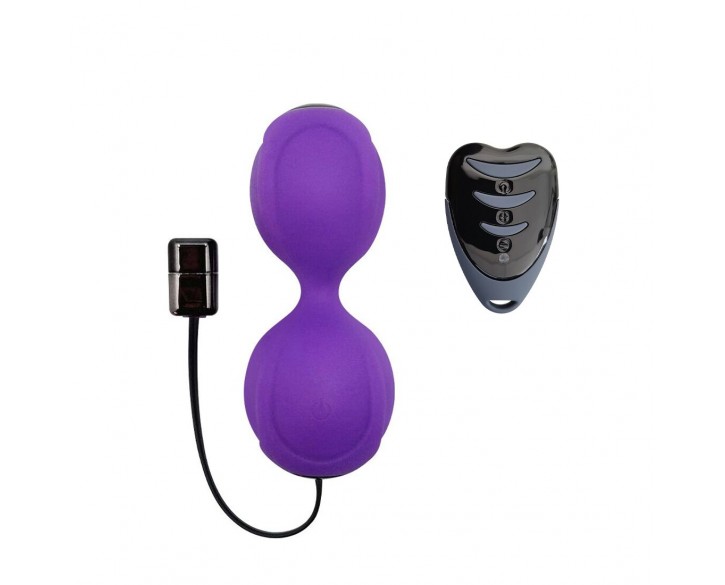 Вагінальні кульки з вібрацією Adrien Lastic Kegel Vibe Purple, діаметр 3,7 см