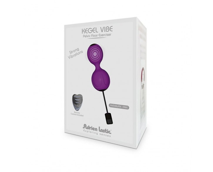 Вагінальні кульки з вібрацією Adrien Lastic Kegel Vibe Purple, діаметр 3,7 см