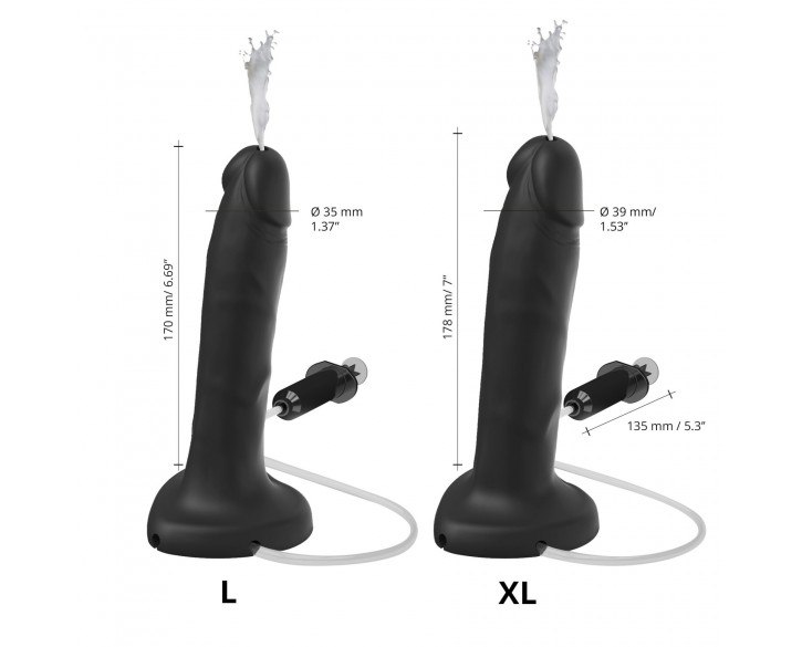 Фалоімітатор, що кінчає Strap-On-Me SQUIRTING CUM DILDO REALISTIC Black L