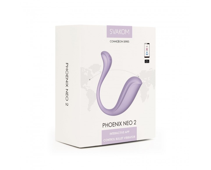 Інтерактивне віброяйце Svakom Phoenix Neo 2 Pastel Lilac, оновлена модель