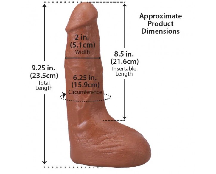 Фалоімітатор, що кінчає Doc Johnson The Realistic Cock ULTRASKYN - Squirting 9,5 Inch Caramel