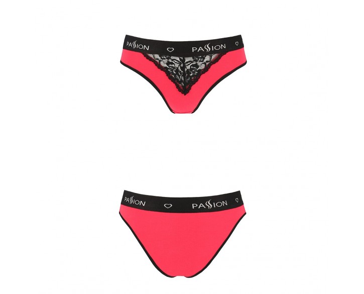 Трусики з широкою гумкою і мереживом Passion PS001 PANTIES red/black, size L