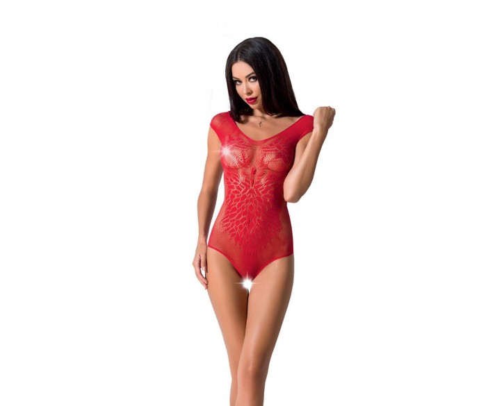 Бодістокінг Passion BS064 One Size, Red, боді, закрите плече, відкритий доступ