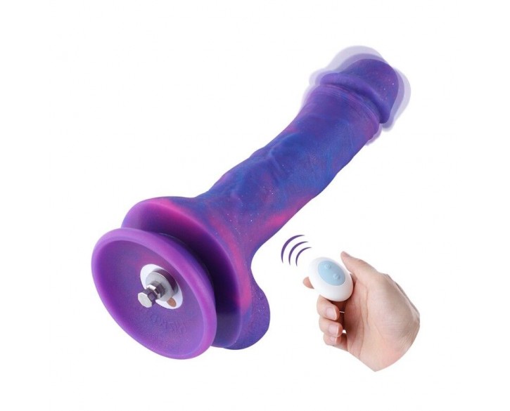 Фалоімітатор 8.2″ з вібрацією для секс-машин Hismith Purple Silicone Dildo with Vibe, KlicLok