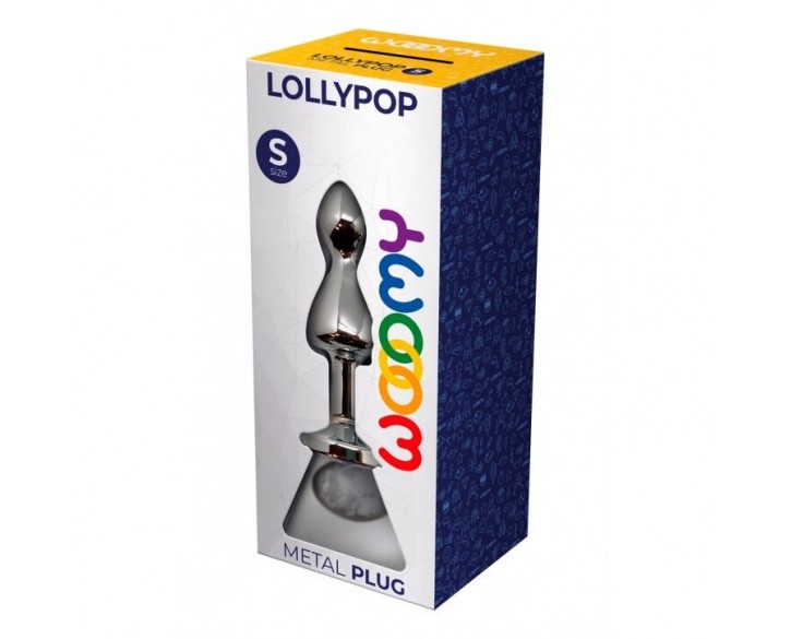 Металева анальна пробка Wooomy Lollypop Double Ball Metal Plug S, діаметр 2,8 см, довжина 8,5 см