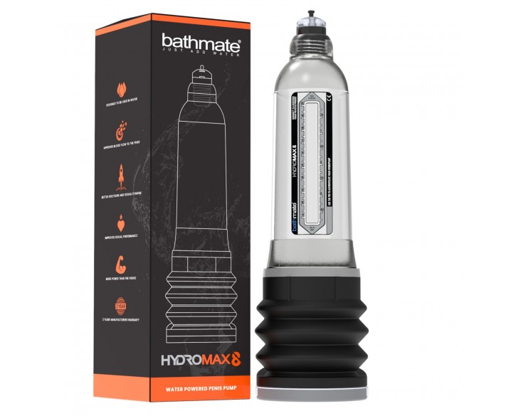 Гідропомпа Bathmate Hydromax 8 Clear, для члена довжиною від 15 до 20 см, діаметр до 5,5 см