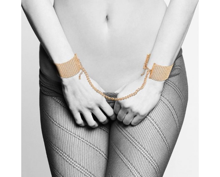 Наручники Bijoux Indiscrets Desir Metallique Handcuffs - Gold, металеві, стильні браслети