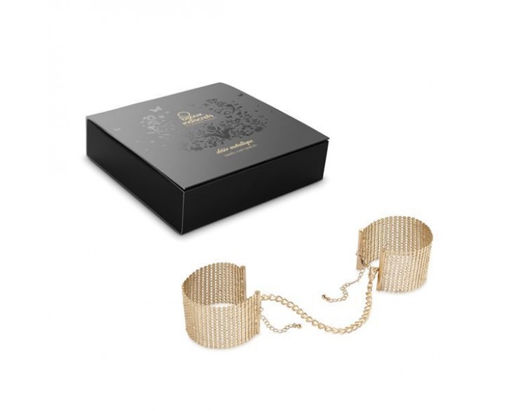 Наручники Bijoux Indiscrets Desir Metallique Handcuffs - Gold, металеві, стильні браслети