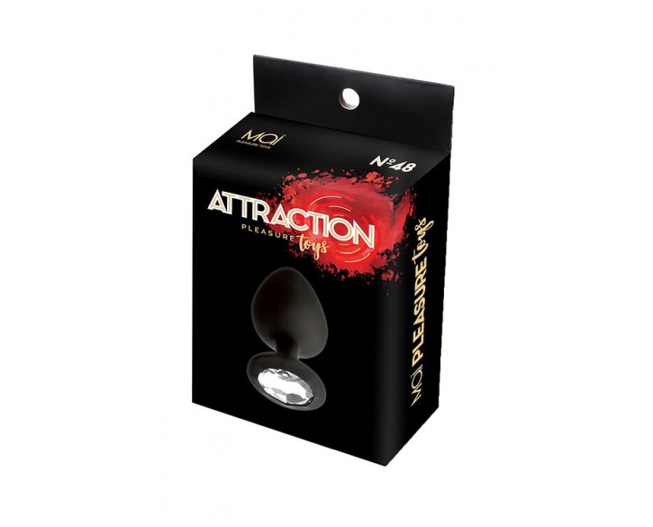 Анальна пробка з кристалом MAI Attraction Toys №47 Black, довжина 7см, діаметр 2,8 см